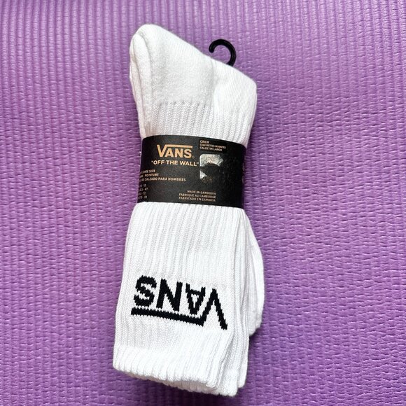 NEW 3 Pairs VANS Sport OFF THE WALL CREW Cotton Sock Mens 9.5-13 L Streetwear - Picture 3 of 6